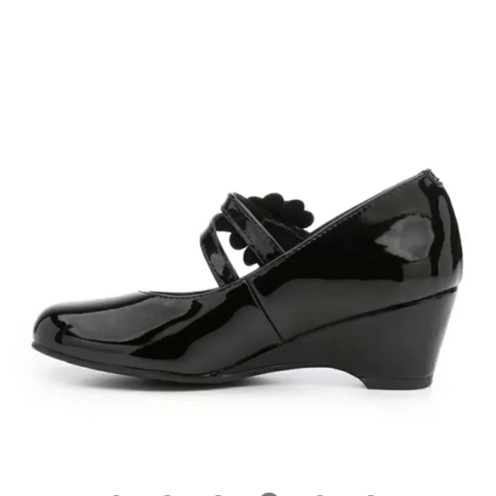Rachel shoes, black patent, girls 12 M